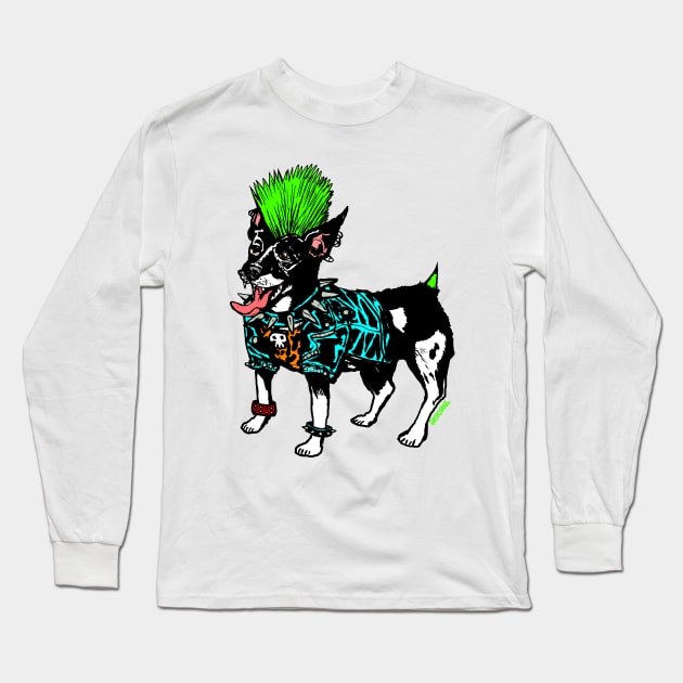 Punk Dog Long Sleeve T-Shirt by Robisrael